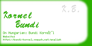 kornel bundi business card